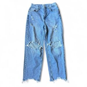 BDG Urban Outfitters High Rise Baggy Distressed Jeans Blue Sz 29
